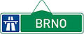 Route indicator with direction via expressway-ring road (single destination) (old)