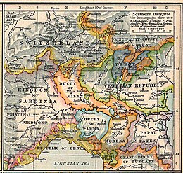 Map of Northern Italy, 1796