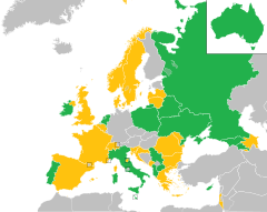 Mapa z zaznaczeniem państw uczestniczących