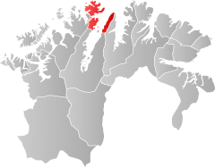 Lage der Kommune in der Provinz Finnmark