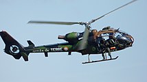 Fransız yapımı Gazelle helikopter.