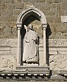 Statue des Heiligen Justus am Glockenturm der Kathedrale