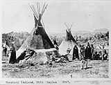 Typical dwellings of the Shoshone Indians during the late 19th century