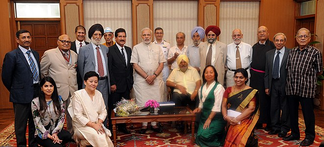 Prime Minister, Shri Narendra Modi meets the members of Indian Everest Expedition 1965 on the occasion of Golden Jubilee of this on 20 May 2015