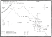 C-130'un ve 3 Sovyet MiG-17'sinin rotası