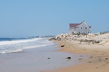 Misquamicut Beach is a beach that stretches 7 miles from Weekapaug in the east, westward to Watch Hill. Misquamicut is in southern Washington County and is part of the town of Westerly.