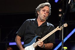 Clapton performing at Hyde Park, London in June 2008