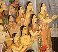 Female musicians at Aurangzeb's wedding - Mughal c. 1636.