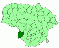 Location of Vilkaviškis district municipality within Lithuania