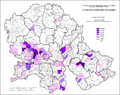 Share of Slovaks in Vojvodina by settlements 1953