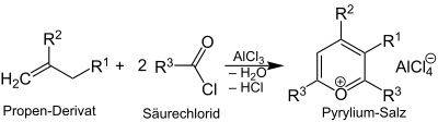 Reaktionsschema Balaban-Pyryliumsalz-Synthese