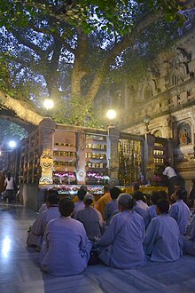 Vajrashila a tree shrine with gates and accolytes outside