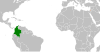 Location map for Colombia and Palestine.