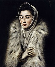 Dame mit Luchswammen-Besatz (El Greco, späte 1570er Jahre)