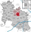 Lage der Gemeinde Fünfstetten im Landkreis Donau-Ries