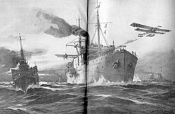 Flieger und Flugzeugmutterschiff bei den Kämpfen im Rigaischen Meerbusen am 15. September 1915