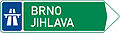 Route indicator with direction via expressway (two destinations) (old)