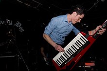 Meany performing with Mutemath in 2007