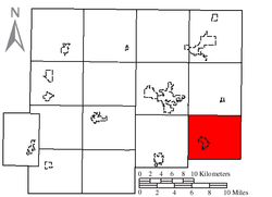 Location of Riley Township in Putnam County