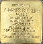 Stolperstein für Johannes Böckling