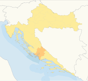 Kart over Šibenik-Knin