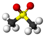 Molecuulmodel van dimethylsulfon