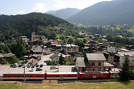 Het treinstation van Fiesch. Nabij dit station vond het incident plaats.