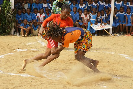 Women in Sport Prize / Prix Femmes et Sport: Girl wrestlers, by Yvonne Youmbi from Cameroun