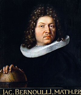 Portret van Jakob Bernoulli, geschilderd door Nicolaas Bernoulli,