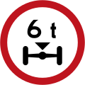 R24 No vehicles exceeding 6 tonnes per axle