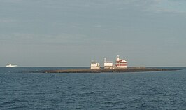 Het eiland Märket met daarop de vuurtoren.