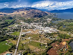 View of Oroville, Washington and Osoyoos Lake, looking north towards Canada.