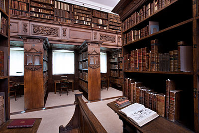 The Fellows' Library of Jesus College dates from 1679 but some of the bookcases are even older. John Betjeman called it "one of the best little-known sights of Oxford".