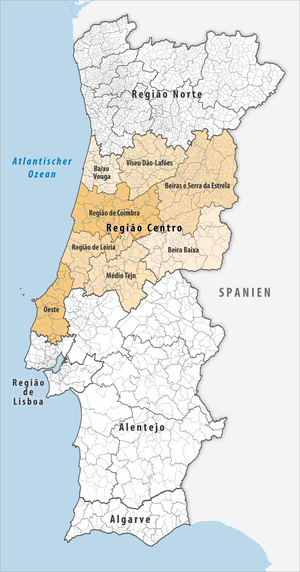 Karte der Region Região Centro