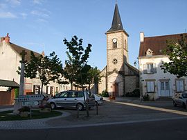 The church and surroundings in Saint-Bérain-sur-Dheune