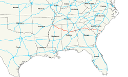 Karte des U.S. Highways 78