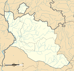 Mapa konturowa Vaucluse, po lewej znajduje się punkt z opisem „Châteauneuf-du-Pape”