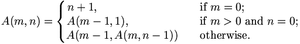 Defintion of the Akermann function