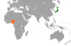 Location map for Japan and Nigeria.