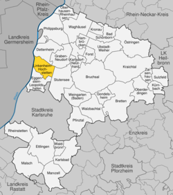 Elhelyezkedése Baden-Württemberg térképén