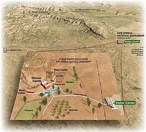 3D-Karte des Monuments und seines Umfelds