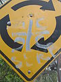 The Serbian cross on a roundabout sign