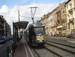 Tram 25 aan de halte Roffiaen richting Buyl.