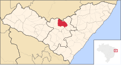 Location of Palmeira dos Índios in the State of Alagoas