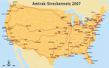 Karte des Amtrak-Streckennetzes