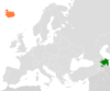 Location map for Azerbaijan and Iceland.