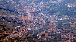 Cesena városa, légifelvétel