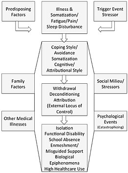 A model showing different factors in chronic pain.