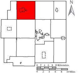 Location of Crawford Township in Wyandot County