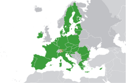 Mappa che indica l'ubicazione di Unione Europea e Liechtenstein